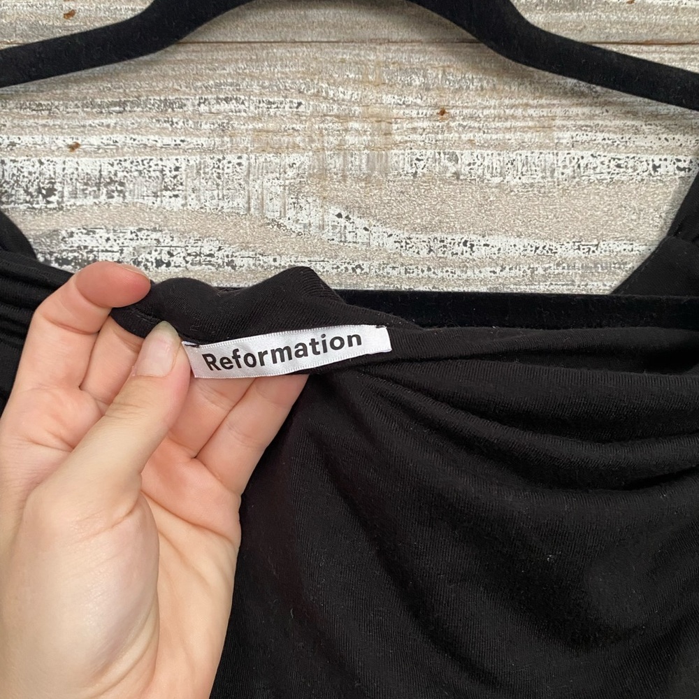 Reformation Black One-Shoulder Midi Dress - Picture 12 of 13